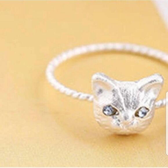 DAINTY Silver cat ring - Picture 2 of 3